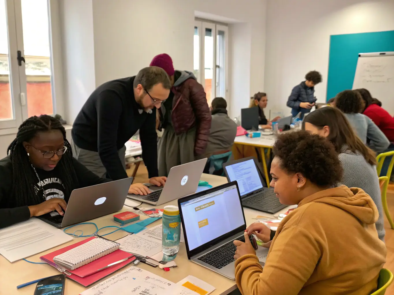 An image depicting attendees actively participating in a hands-on workshop at the AI LAX Summit, showcasing the interactive and skill-building aspect of the event.